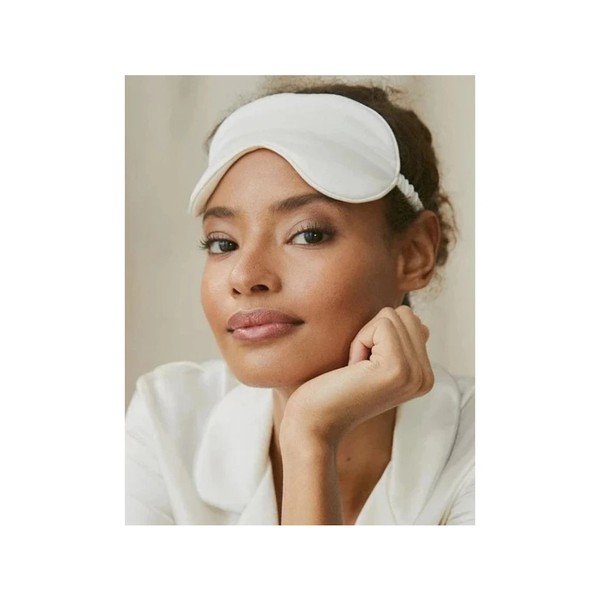Bílá hedvábná maska na spaní White – slip-image-1