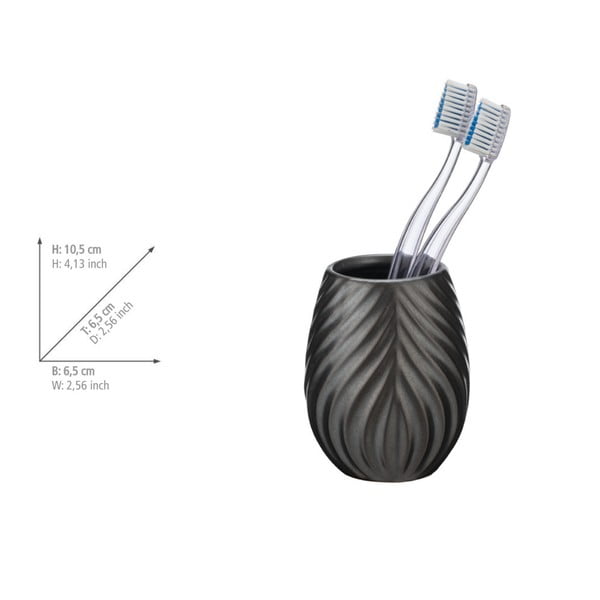 Antracitový keramický kelímek na zubní kartáčky Idro – Wenko-image-3