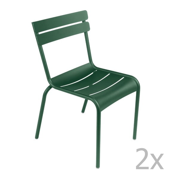 Sada 2 zelených židlí Fermob Luxembourg