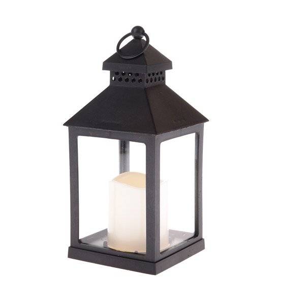 Černá LED lucerna na baterky (výška 20 cm) – Dakls