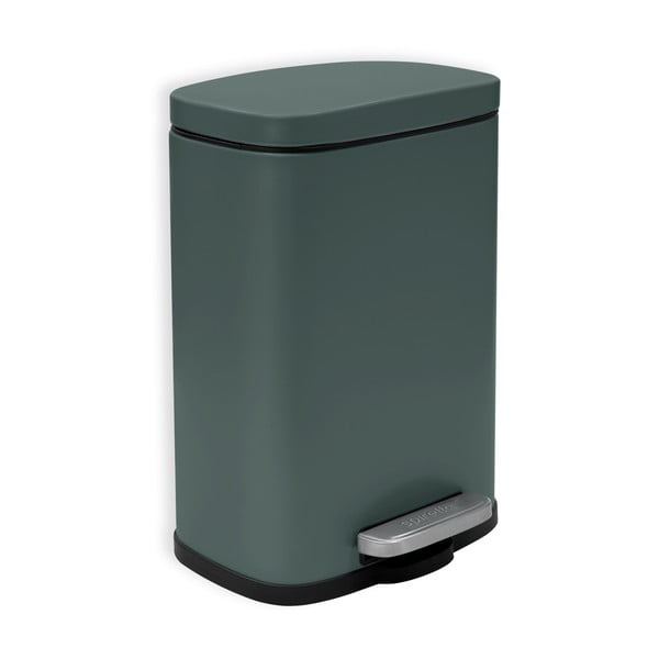 Tmavě zelený nášlapný ocelový odpadkový koš 5 l   Akira – Spirella