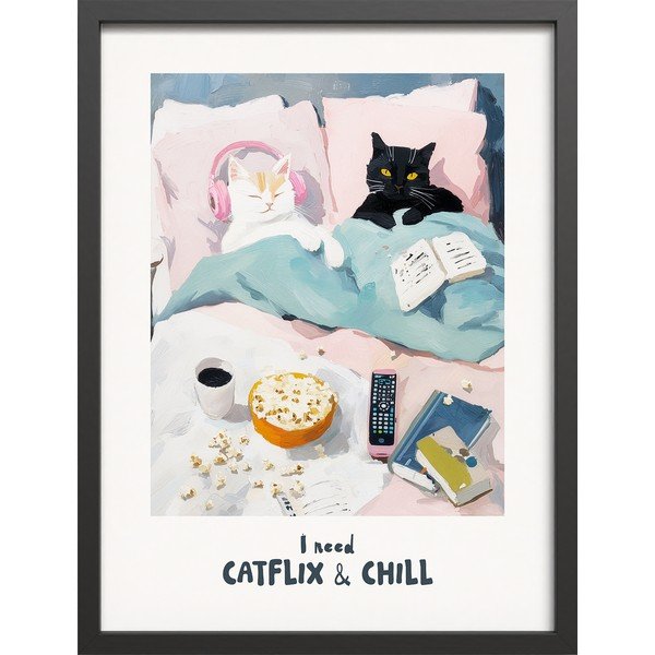 Tištěný obraz s rámem 30x40 cm Catflix – Styler