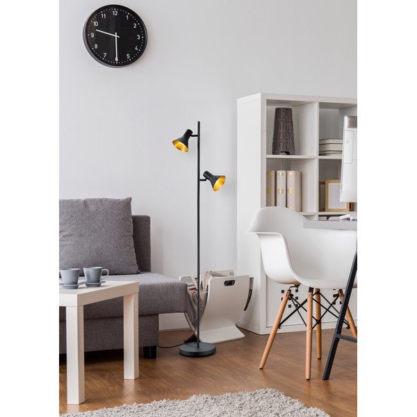 Černá stojací lampa s kovovým stínidlem (výška 144 cm) Nina – Reality-image-1