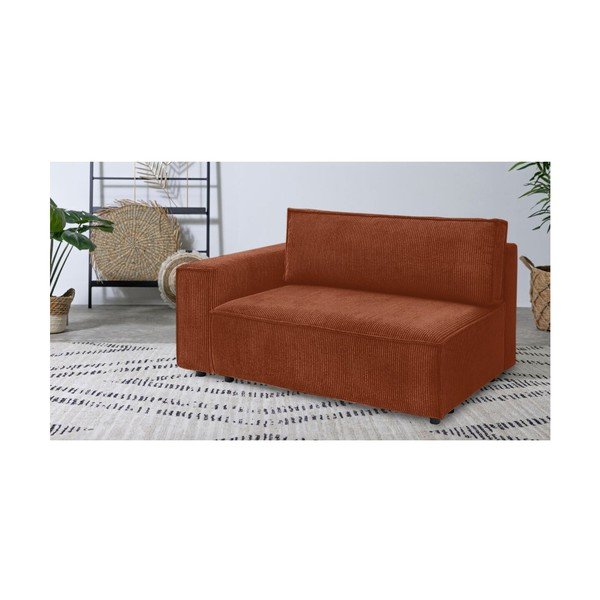 Manšestrový modul pohovky v cihlové barvě, levý roh Nihad modular – Bobochic Paris-image-1