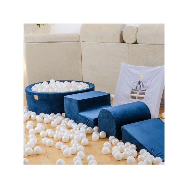 Béžové sametové pěnové hřiště 45x143x30 cm Montessori – Meowbaby-image-1