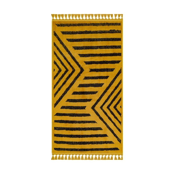 Žlutý pratelný koberec běhoun 300x100 cm - Vitaus