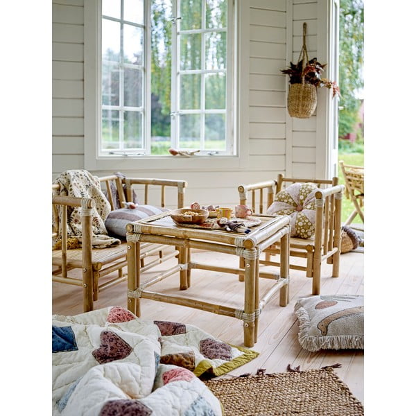 Bambusová dětská lavice v přírodní barvě Mini Sole – Bloomingville-image-1