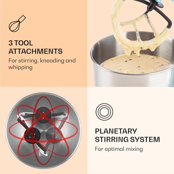 Pastelově modrý kuchyňský robot Klarstein Bella Elegance-image-3