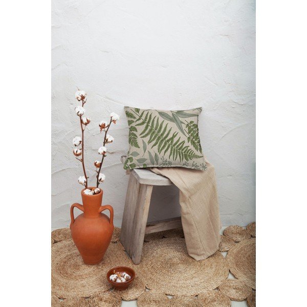 Zeleno-béžový polštář Surdic Botanical, 45 x 45 cm-image-1