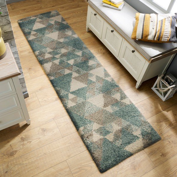 Modro-šedý koberec Flair Rugs Nuru, 60 x 230 cm-image-1