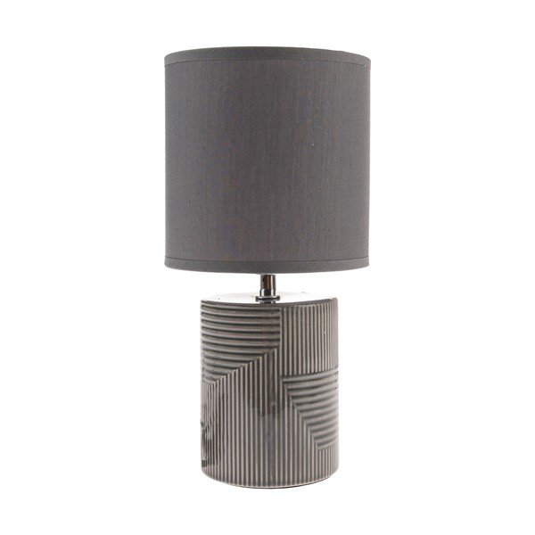 Šedá keramická stolní lampa s textilním stínidlem (výška 32,5 cm) Anita – Dakls