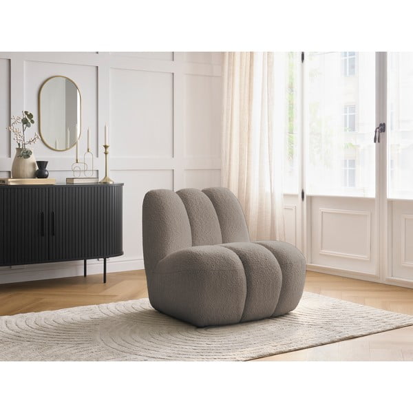 Taupe křeslo z textilie bouclé Janissaire – Bobochic Paris-image-1