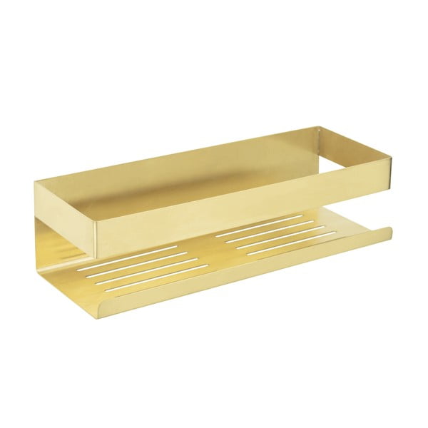 Samodržící koupelnová polička z nerezové oceli ve zlaté barvě Genova – Wenko