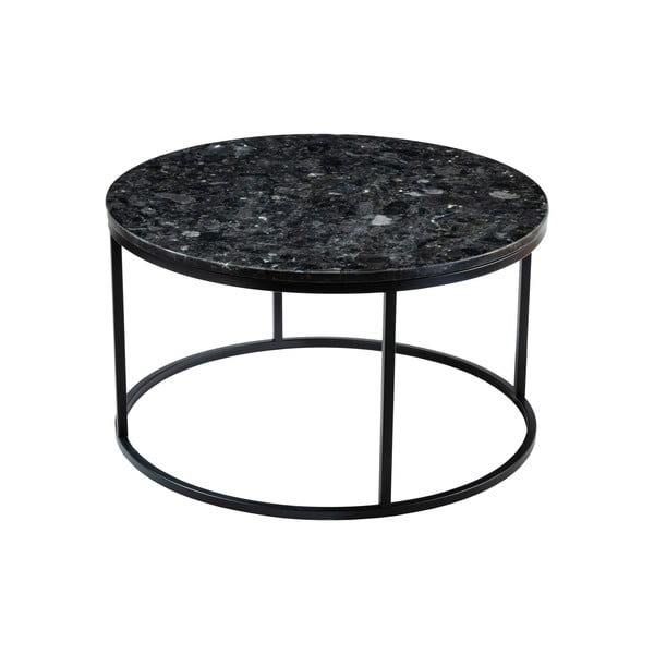 Černý žulový konferenční stolek RGE Black Crystal, ⌀ 85 cm