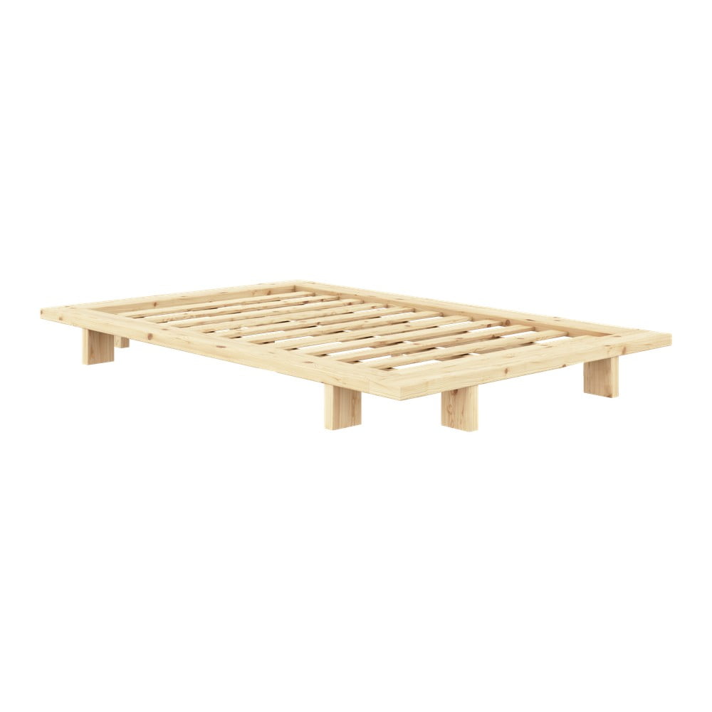 Jednolůžková postel z borovicového dřeva s roštem v přírodní barvě 120x200 cm Japan – Karup Design