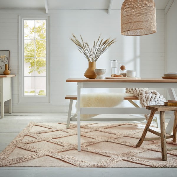 Béžový bavlněný koberec 120x170 cm Tessa Diamond – Flair Rugs-image-1
