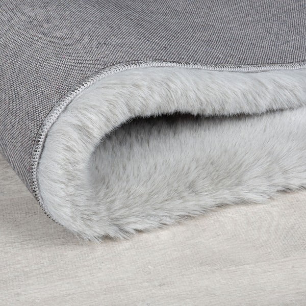 Světle šedá syntetická kožešina 200x290 cm Ivy Luxury Fur – Flair Rugs-image-3