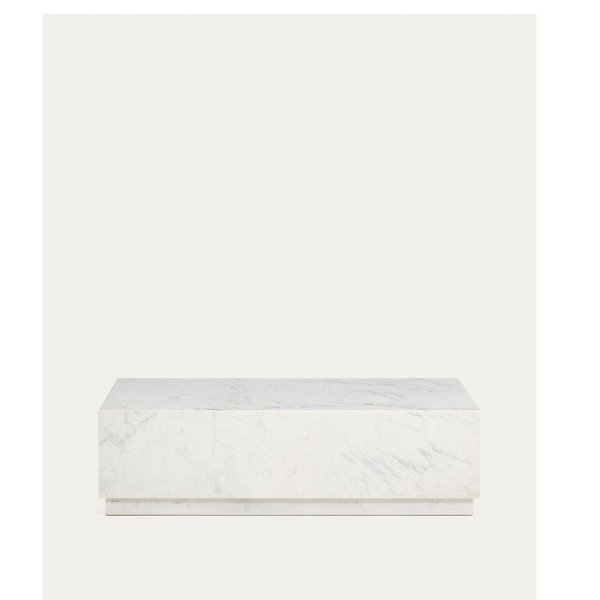 Bílý mramorový konferenční stolek 50x100 cm Sorein – Kave Home-image-2
