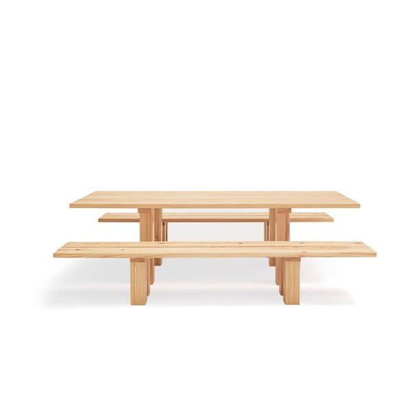 Jídelní stůl s deskou z borovicového dřeva 100x260 cm Banda – Teulat-image-4