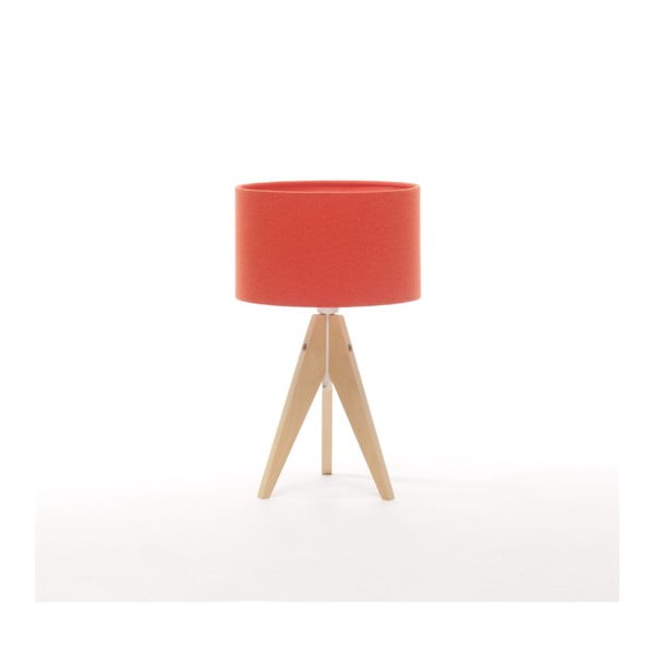 Rudě oranžová stolní lampa Artist, bříza, Ø 25 cm