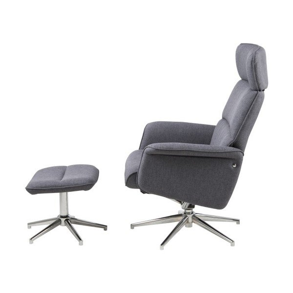 Tmavě šedé polohovatelné křeslo s podnožkou Actona Alura-image-3