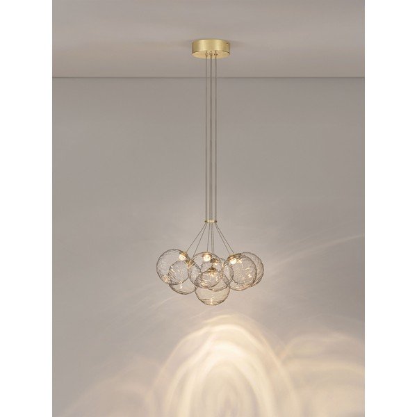 Skleněné LED stmívatelné závěsné svítidlo v mosazné barvě ø 42 cm Blazik – Nova Luce-image-2