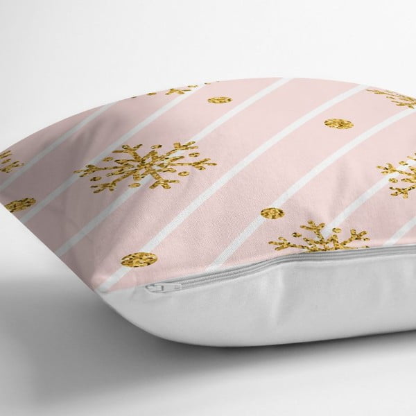 Vánoční povlak na polštář Minimalist Cushion Covers Gold Snowflakes, 42 x 42 cm-image-1