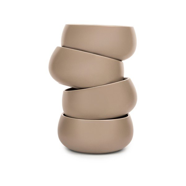 Béžové misky v sadě 4 ks z kameniny 600 ml Terra Luma – Bonami Selection-image-2