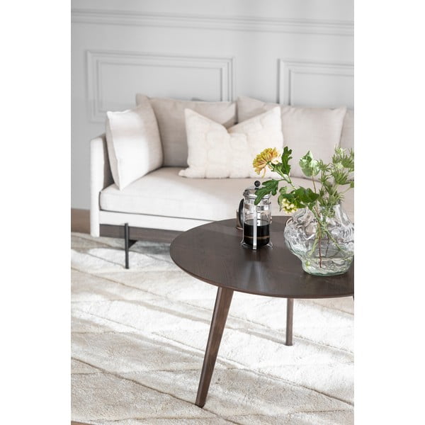 Tmavě hnědý konferenční stolek v dekoru dubu ø 90 cm Yumi – Rowico-image-1