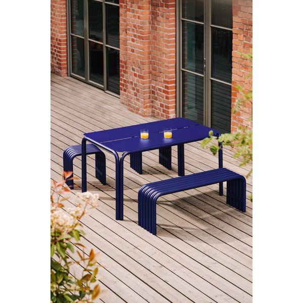 Modrá kovová zahradní lavice Nokk – noo.ma-image-3