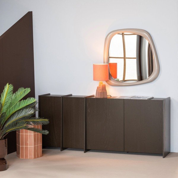 Tmavě hnědá komoda v dekoru jasanu 200x85x44 cm Brock – WOOOD-image-1