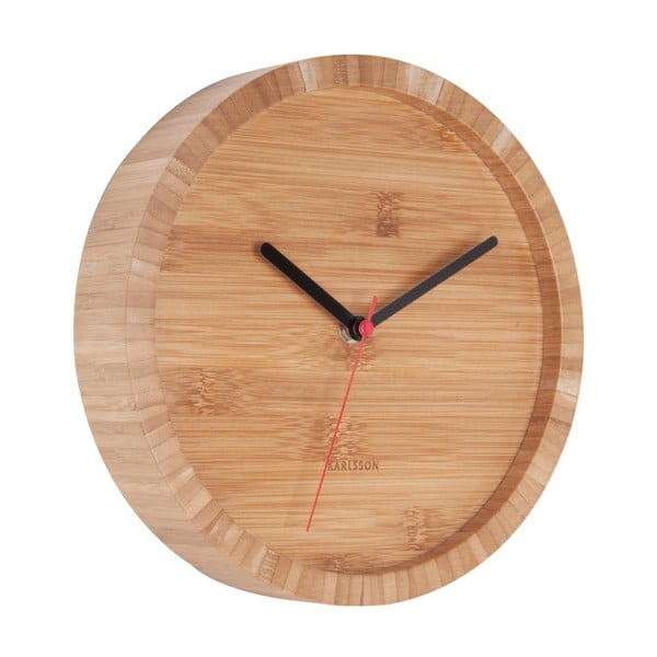 Hnědé nástěnné bambusové hodiny Karlsson Tom, ⌀ 26 cm-image-1