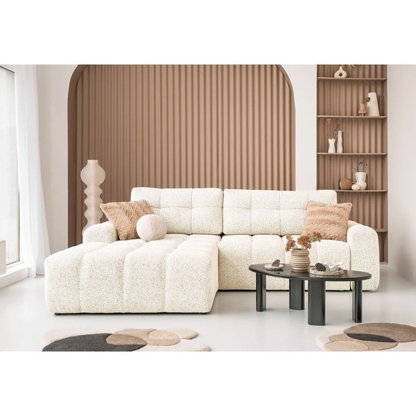 Krémová rozkládací modulární rohová pohovka s úložným prostorem (levý roh) Lulu – Miuform-image-4