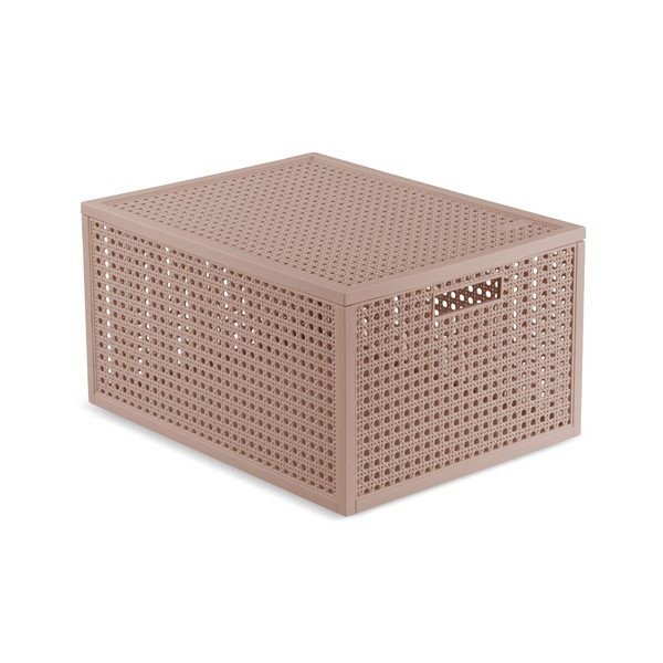 Starorůžový úložný box s víkem z recyklovaného plastu 30x38x21 cm Kaya – Curver