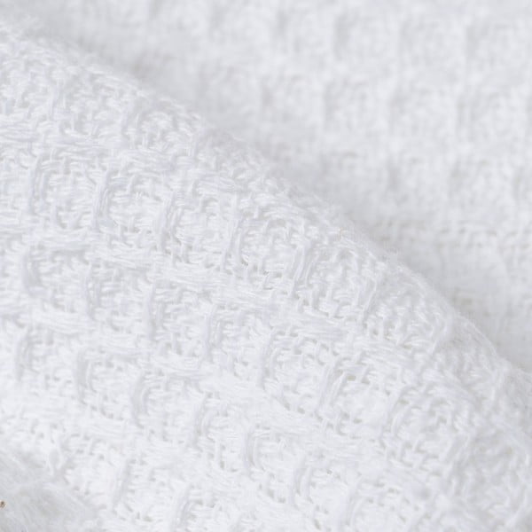 Bílý přehoz z recyklované bavlny 260x280 cm Honeycomb – Ixia-image-3