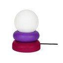 Červená/fialová stolní lampa z masivního dřeva se skleněným stínidlem (výška 24 cm) Otem – noo.ma