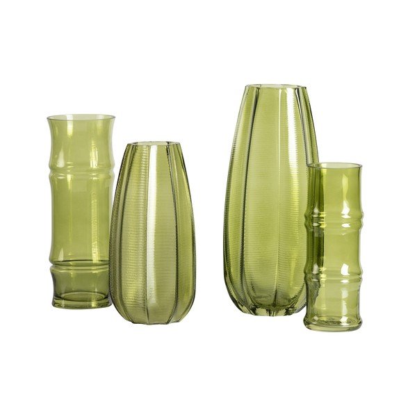 Zelená skleněná váza WOOOD Kali, výška 28 cm-image-2