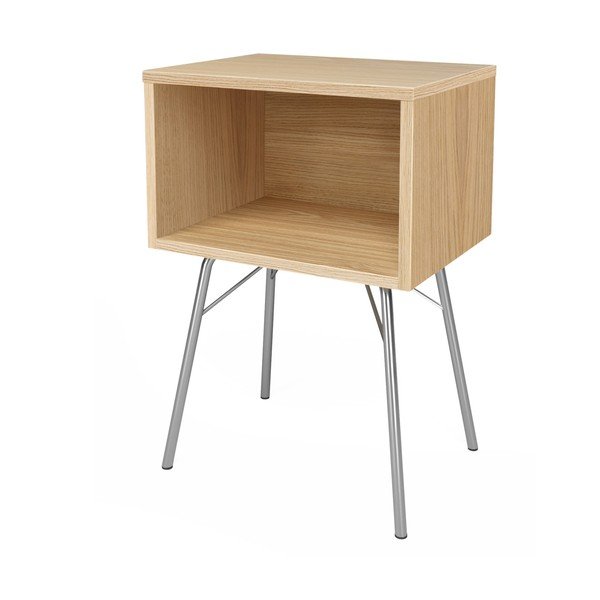 Noční stolek v dekoru dubu v přírodní barvě Rayburn – Woodman-image-2
