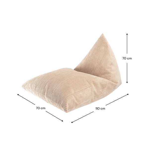 Světle hnědý manšestrový dětský sedací vak Big Lounger – Wigiwama-image-4