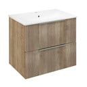 Závěsná skříňka bez umyvadla v dekoru dubu v přírodní barvě 58x54 cm Cirasa – Sapho
