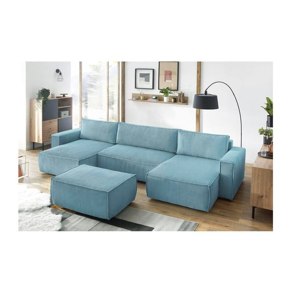 Manšestrová podnožka v mentolové barvě Nihad – Bobochic Paris-image-1