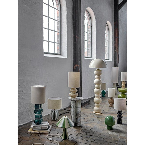Zelená/krémová keramická stolní lampa s textilním stínidlem (výška 68 cm) Brady – Bloomingville-image-3