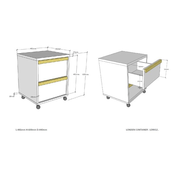 Bílá dětská skříňka 48x60 cm London – Vipack-image-2