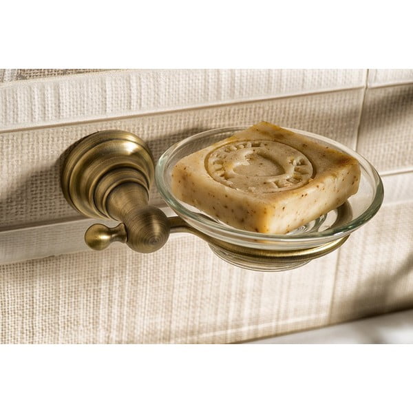 Nástěnná mosazná mýdlenka Sapho Diamond-image-1