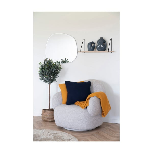 Žlutá pletená deka z recyklované bavlny 130x170 cm Santos – House Nordic-image-3