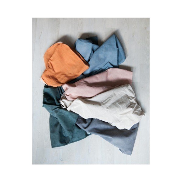 Modrý polštář s příměsí lnu Surdic Square, 37 x 37 cm-image-2