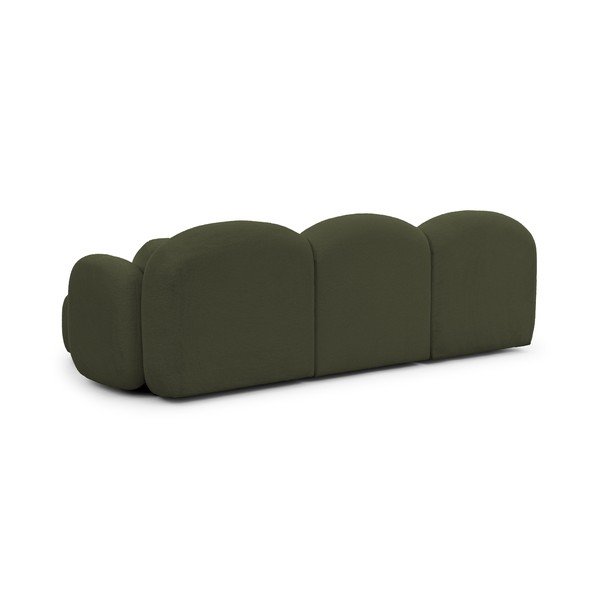 Zelená rohová pohovka z textilie bouclé (pravý roh/s lenoškou) Orbit – Ropez-image-3