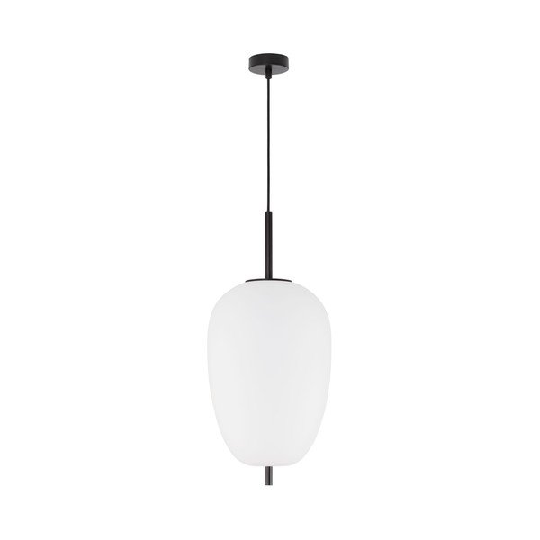 Bílé/černé skleněné závěsné svítidlo ø 27 cm Lato – Nova Luce