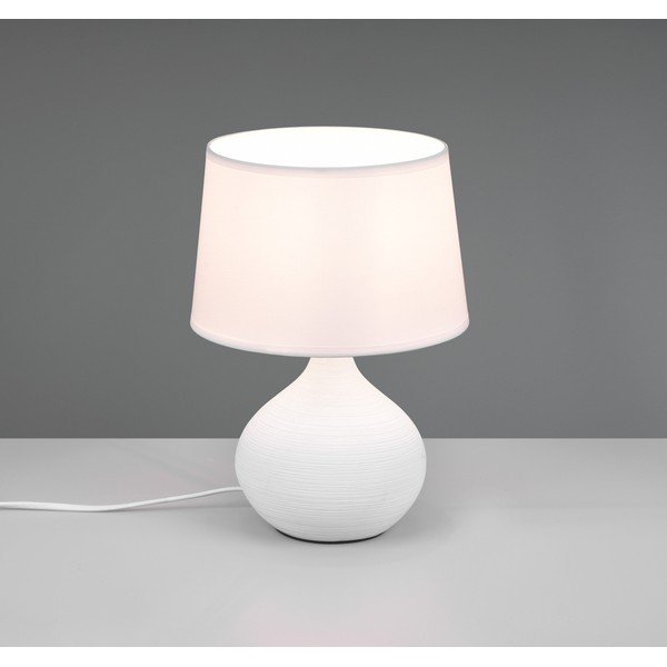 Bílá stolní lampa z keramiky a tkaniny Reality Martin, výška 29 cm-image-1