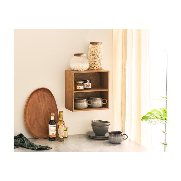 Patrová police z dubového dřeva v přírodní barvě 18 cm Townsville – House Nordic-image-2